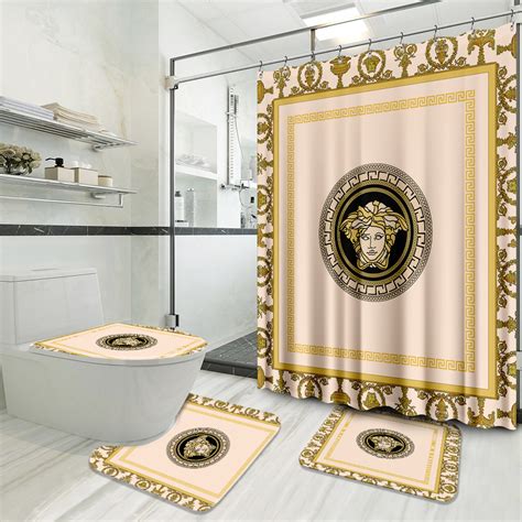 versace inspired bathroom set|versace shower curtain set.